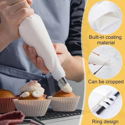 Obrázek produktu pro Odolné bavlněné sáčky na zdobení pečiva – 37/31/27 cm – 3 ks