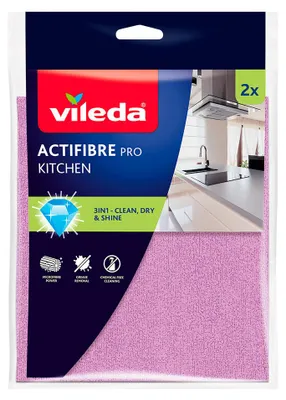 Produktbild von Vileda Actifibre Tuch, Mikrofaser, für die Küche, 2er-Pack