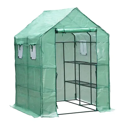 Image de Serre en film plastique pour tomates Serre précoce Tente en film plastique réutilisable Vert 143x143x195cm