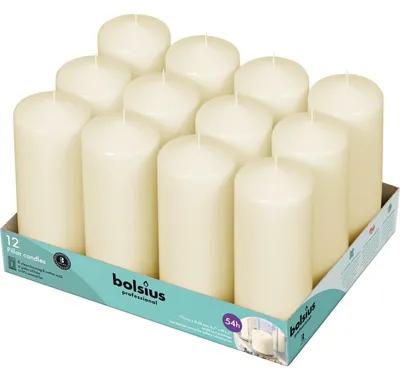 Produktbild von Bolsius Horeca Stumpenkerzeen 17/6 tray 12 Elfenbein