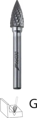 Obrázek produktu pro Špičatý frézovací trn G12x25mm, stopka 6mm