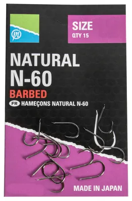 Produktbild von Preston Natural N-60 - 15 Stipphaken, Größe:Gr. 10