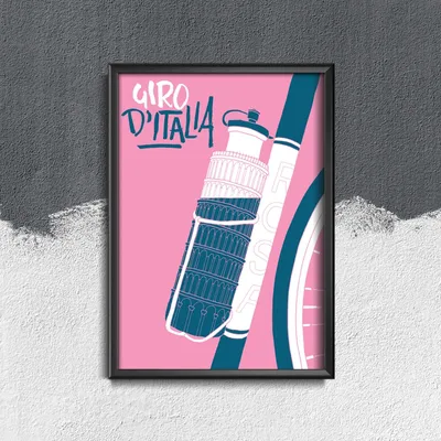 Produktbild von Poster - Canvas - Leinwand - 42 cm x 59,4 cm - Giro D'Italia Italien-Rundfahrt