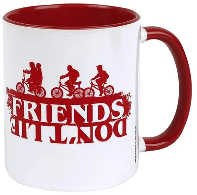 Stranger Things Tasse Friends Don't Lie, 315 ml, weiß