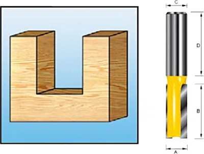 Immagine prodotto di Fresa per scanalatura D-10001 D.3mm L.40mm Gambo-D.8mm