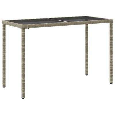 Obrázok produktu pre vidaXL Záhradný stôl so sklenenou doskou svetlosivý 115x54x74 cm polyratan