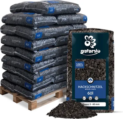 Produktbild von Galamio Holzhackschnitzel Schwarz 60l x 26 Sack 1560l Palette
