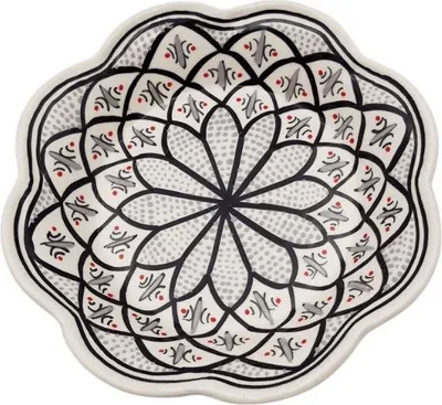 Immagine prodotto di Piatto fondo a fiori grigio Bakir - P 23 cm