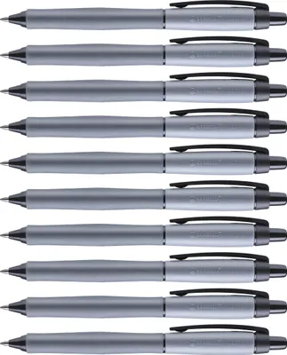 Produktbild von STABILO Tintenroller mit Druckmechanik - PALETTE - Strichbreite F (0, 4 mm) - 10er Pac…
