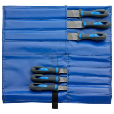 Obrázek produktu pro PFERD 11800555, Sada pilníků, Ploché složky, Hliník, Mosaz, Bronzová, Litina, Litá ocel, Měď, Ocel, Dřevo, Zinek, Modrá, 300 mm, Německo
