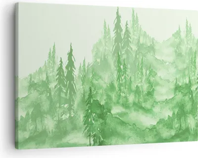 Produktbild von Bild auf Leinwand - Leinwandbild - Wald Baum Natur - 70x50cm - Wand Bild - Wanddeko - Wandbilder - Leinwanddruck - Bilder - Kunstdruck - Wanddekoration - Leinwand bilder - Wandkunst - AA70x50-4046