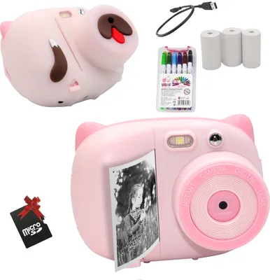Obrázek produktu pro Dětský fotoaparát s funkcí okamžitého fotografování a digitální fotoaparát s funkcí videa 1080P, včetně tisku černobílých fotografií