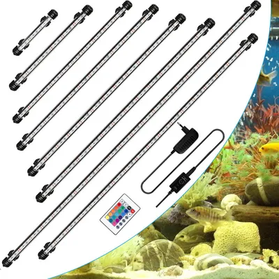 Produktbild von SWANEW 92cm LED akvárium RGB osvetlenie vodotesné akvárium lampa mušle