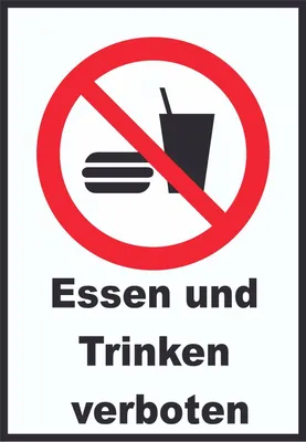 Produktbild von Essen und Trinken verboten 2 Schild A5 Rückseite selbstklebend