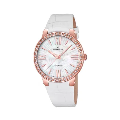 Produktbild von Candino Uhr Damen Armbanduhr C4598/1 Lederband weiß