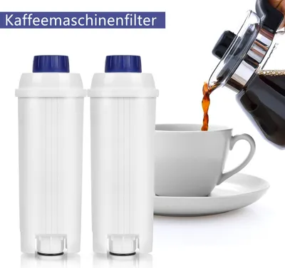 Produktbild von Jiubiaz Wasserfilter für Delonghi Kaffeeautomaten-Wasserfilter kompatibel für DLSC002 ECAM ETAM 60 Liter Wasser  mit Aktivkohle 2er