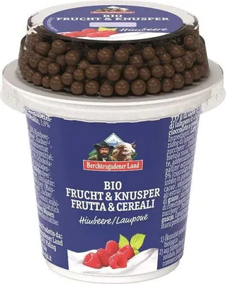 Produktbild von HIMBEERJOGHURT MIT SCHOKOLADENKUGELN 150 g - BERCHTESGADENER LAND