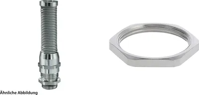 Image de Raccord WISKA avec protection anti-pliage M et contre-écrou M32x1,5, joint torique inclus Laiton (CuZn) nickelé Longueur du filetage 8,0 mm
