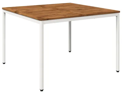 Image de vidaXL Table de jardin, naturelle et blanche, 110 x 108,5 x 75 cm
