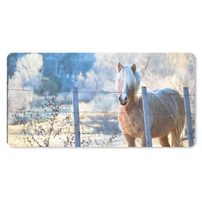 Produktbild von MuchoWow® Mauspad Mousepad Pferd - Winter - Schnee 60x30 cm - Mousepads - Maus Mat - Pad - Mausunterlage - Nachhaltig