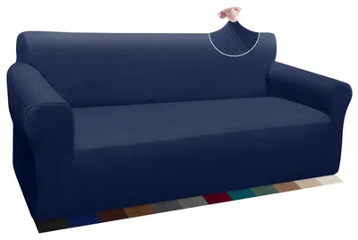 Productafbeelding van Elastische Jacquard Bankhoes voor 3-Zitsbank, Donkerblauw