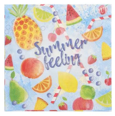 Produktbild von Servietten, 3-lagig 1/4-Falz 33 cm x 33 cm "Summerfeelings"
