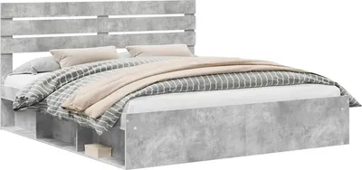 Obrázok produktu pre Rám postele Betónová 180 x 200 cm Masívne borovicové drevo