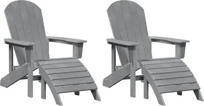 Produktbild von vidaXL Gartenstuhl 2 pcs Hellgrau 83 x 74 x 92 cm Polyethylen