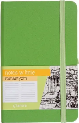 Obrázek produktu pro Notes A6 kieszonkowy z gumką Romantyzm linia zielony