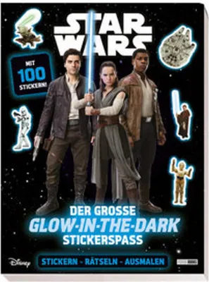 Immagine prodotto di Disney Star Wars: Der große Glow-in-the-Dark-Stickerspaß: Stickern - Rätseln - Ausmalen