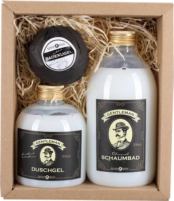 Produktbild von Gentleman Geschenkset für Männer mit Duschgel, Schaumbad & Badekugel – Pflege-Set als Geschenk