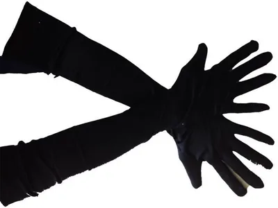Produktbild von Handschuhe schwarz lange schwarze lang Halloween Kostüm
