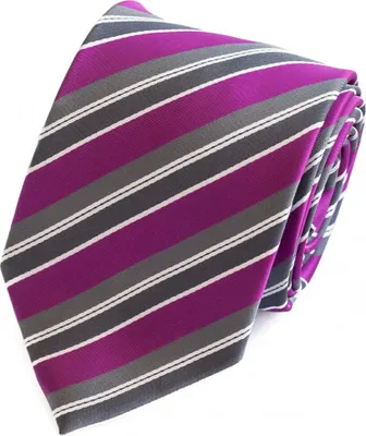 Produktbild von Fabio Farini - 1 Stück elegante Dunkelblaue Herren Schlips - Krawatten in 6cm Breit (8cm), Rosa/Grau/Weiß