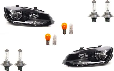 Produktbild von Johns, Scheinwerfer Halogen Front passend für VW Polo 09 6R 09-14 Leuchtmittel Satz L R 6R1941007E 6R1941007F 6R1941008E 6R1941008F