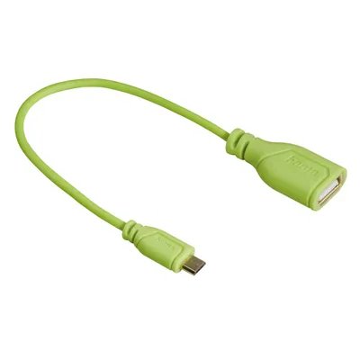 Produktbild von Hama 0.15m USB2.0-A/micro USB2.0-B, 0,15 m, Micro-USB B, USB A, Grün
