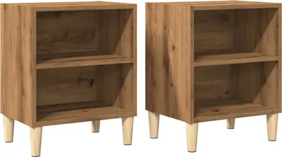 Immagine prodotto di vidaXL Comodini 2 pz. Rovere artigianale 40x30x50 cm materiale a base di legno