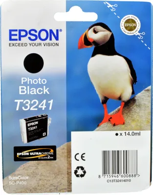 Produktbild von Epson T3241 Photo Black, Standardertrag, Schwarz, Tinte auf Farbstoffbasis, 14 ml, 1 Stück(e), 4200 Seiten