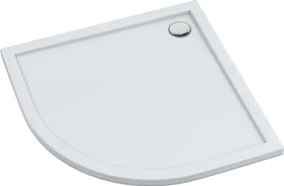 Produktbild von AQUABAD® Duschwanne Basic Smooth White 90x90cm R55 Viertelkreis