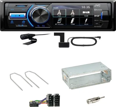 Produktbild von JVC KD-X561DBT DAB+ Bluetooth USB Einbauset für Renault Megane 2 Clio 3 Modus