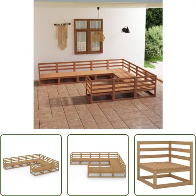 Produktbild von The Living Store 10-tlg. Garten-Lounge-Set Massivholz Kiefer