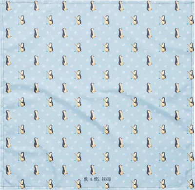 Produktbild von Mr. & Mrs. Panda Kopftuch Pinguin marschieren L - Blau - Geschenk, Bandana, Familie, Haarband, Halstuch, Stolz, Schweißband, Pinguine, Bruder, Dreieckstuch