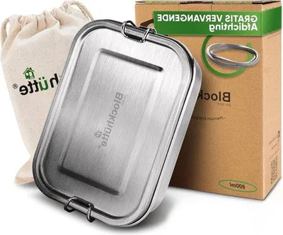 Produktbild von Famanu Lunchbox aus Edelstahl - 800ml - für Kinder - mit Fächern - auslaufsicher - Bento Box