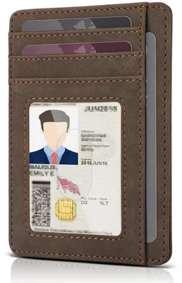 Produktbild von Kartenhalter Kreditkartenetui Geldbörse - RFID-Blocker - Schlank - 8 Karten - Schwarz