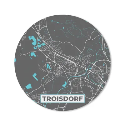 Produktbild von MuchoWow® Mauspad Mousepad Troisdorf - Stadtplan - Blau - Karte - Deutschland 40x40 cm - Mousepads - Maus Mat - Pad - Mausunterlage - Schreibtisch Accessoires