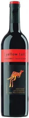 A bottle of Yellow Tail Cabernet Sauvignon wine.