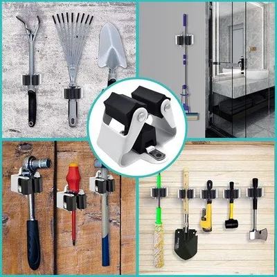 Produktbild von Gartengerätehalter - Gartengeräte Aufbewahrungssystem - Gartenwerkzeug Aufbewahrung - Gartengerätehalter Aufbewahrungssystem - Gartenwerkzeug Aufbewahrungssystem (schwarz)