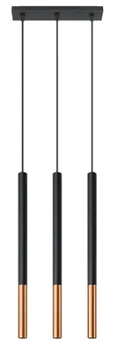 Image de Lampe suspendue MOZAICA 3L noir/cuivre 3xG9 8W acier 90x5x30cm Sollux Lighting
