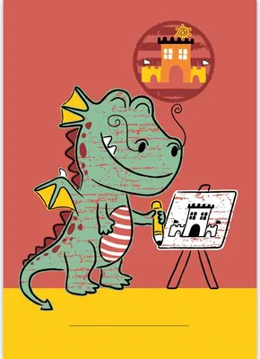 Produktbild von Lustiger Comic DIN A3 Malblock für Kinder mit malendem Drachen