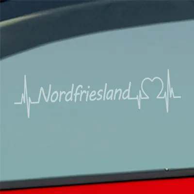 Produktbild von Auto Aufkleber Nordfriesland Puls Herzschlag mit Ferien Region Motiv 19x5 cm Milchglas Sticker Heckscheibenaufkleber