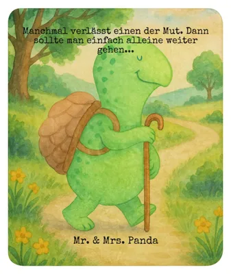 Produktbild von Mr. & Mrs. Panda Heimdecke Schildkröte Wanderer Design 130 x 155 cm - Weiß - Geschenk, Decke, Motivation, Motivationssprüche, Tagesdecke, Couchdecke, Schildkröten, Plaid